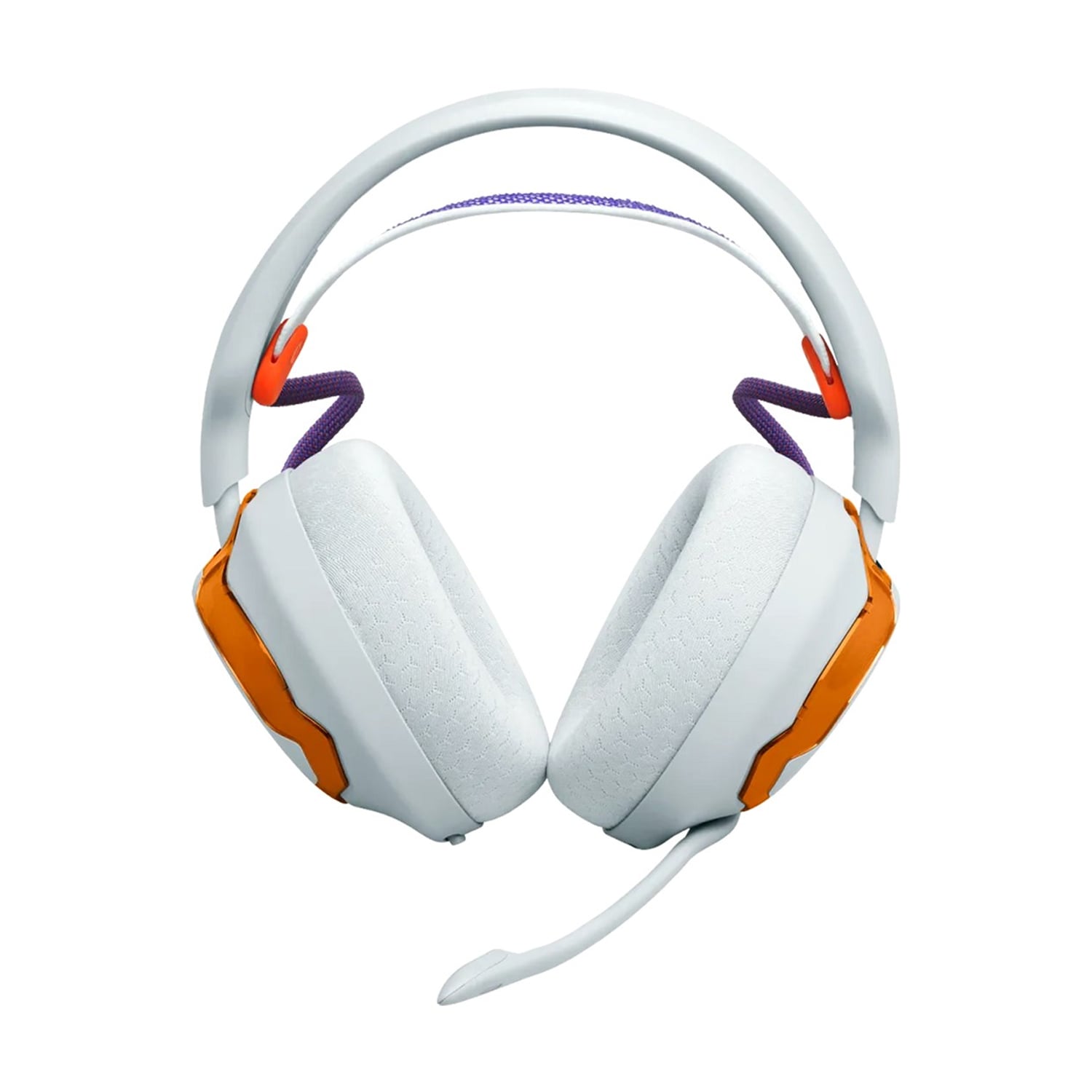 Ігрова гарнітура бездротова JBL Quantum 650 біло-помаранчева (JBLQTUM650TEL)